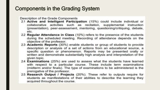 Components in the Grading System
 