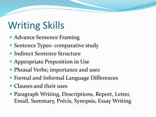 Course Details: English Language: Advance Level | PPTX