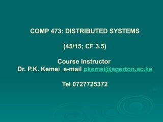 Distributed Systems in the computer science | PPT