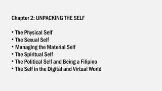 COURSE OUTLINE AND INTRODUCTION TO UNDERSTANDING THE SELF | PPTX