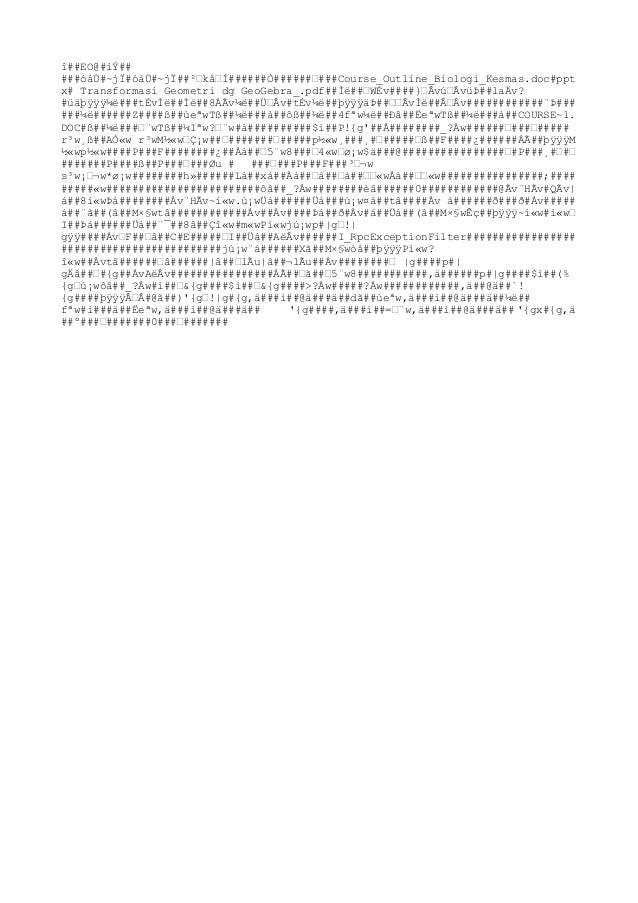 Course Outline Biologi Kesmas