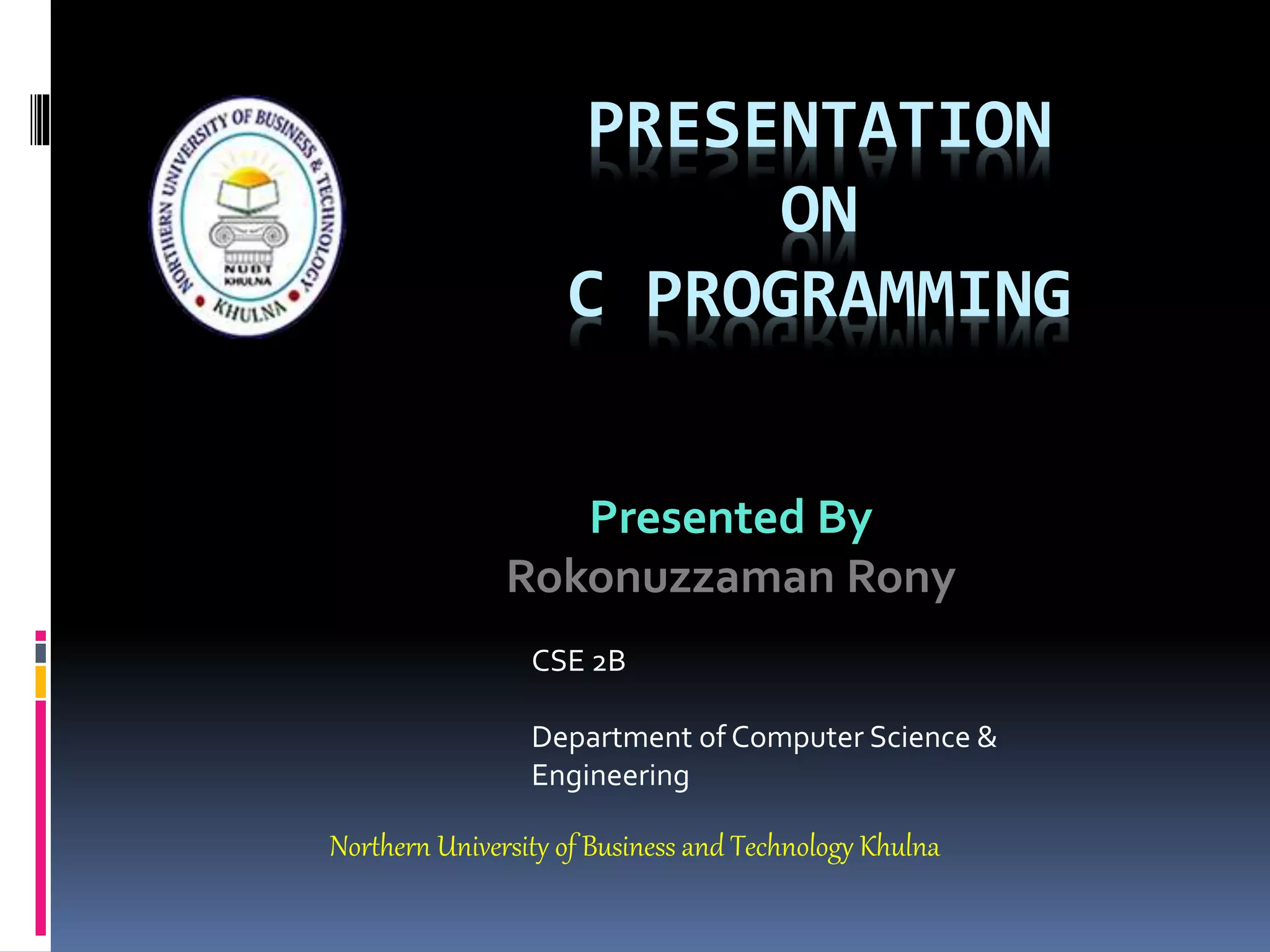 Course outline for c programming | PPT