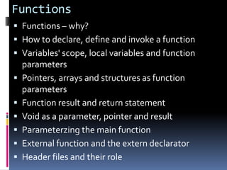Course outline for c programming | PPTX
