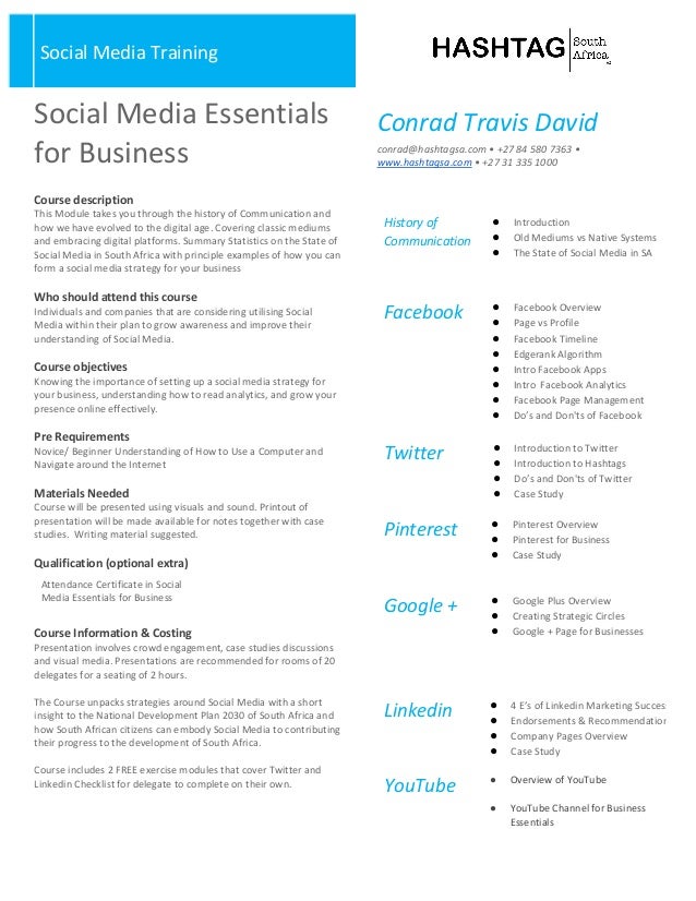 Social Media Training Social Media Essentials For Business