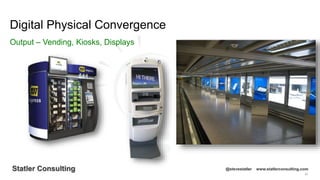 20
Statler Consulting @stevestatler www.statlerconsulting.com
Digital Physical Convergence
Output – Vending, Kiosks, Displays
 