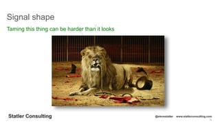 70
Statler Consulting @stevestatler www.statlerconsulting.com
Signal shape
Taming this thing can be harder than it looks
 