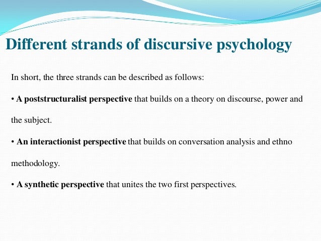 discursive psychology research question examples