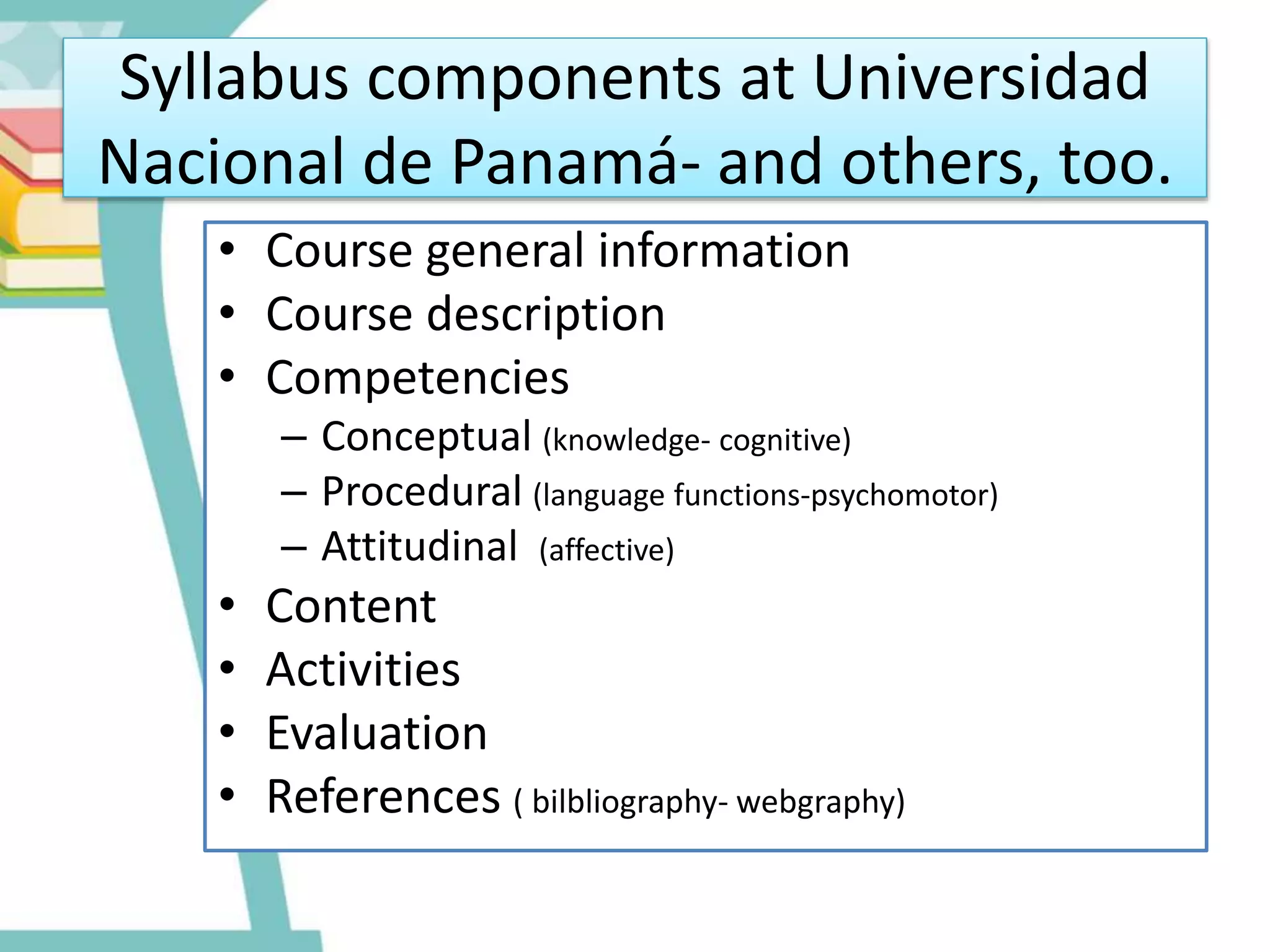 Course planning and syllabus design in language teaching | PPTX