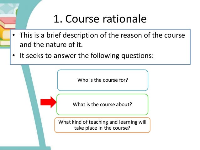 How to write a course rationale