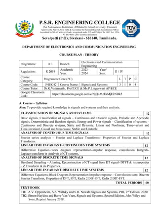Course Plan Theory - Signals & Systems.docx