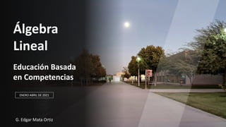 Course presentation linear algebra ea2021