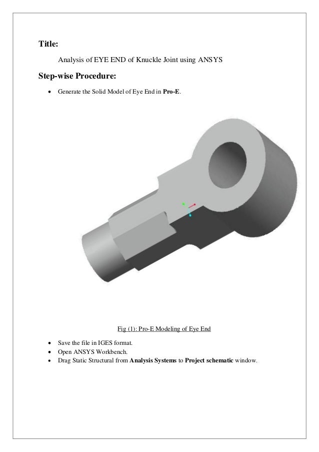 Analysis of Eye End of Knuckle Joint using ANSYS