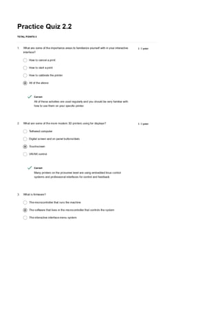 Coursera 3D Printing Hardware Questions and Answers | PDF