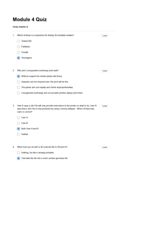 Coursera 3D Printing Hardware Questions and Answers | PDF