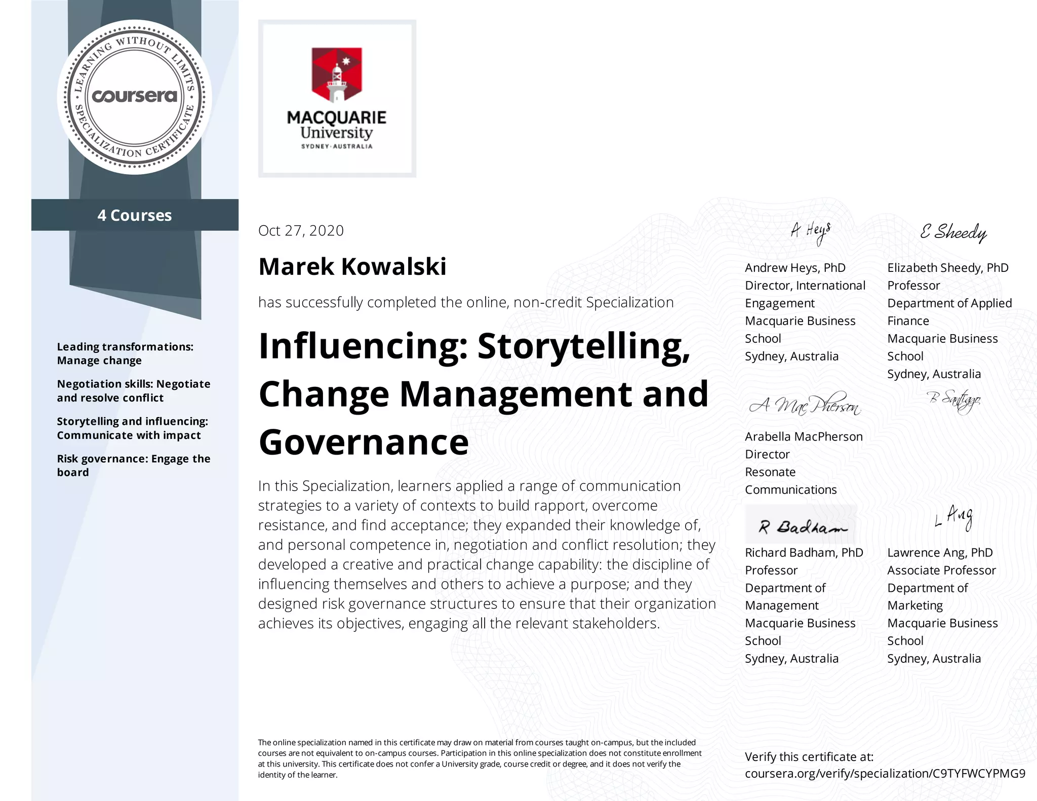 Influencing: Storytelling, Change Management and Governance | PDF