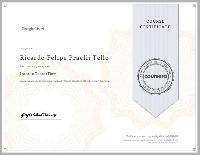 introduction to tensorflow coursera