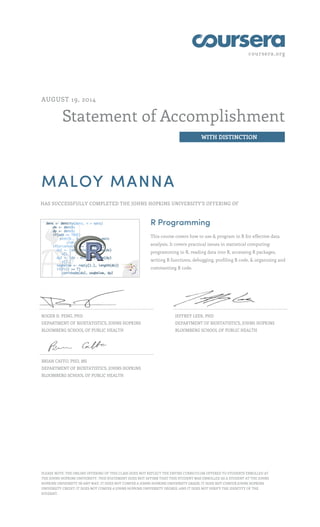 Coursera R Programming 2014 | PDF
