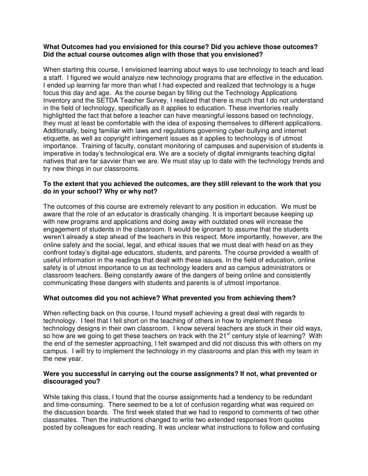 Course reflection paper