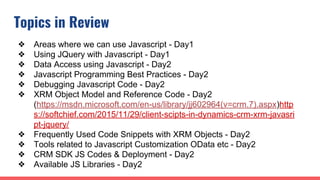 Dynamics 365 CRM Javascript Customization | PPT