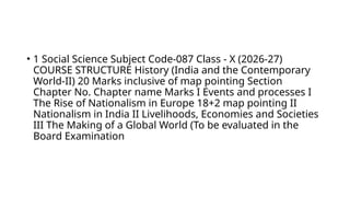 Comprehensive Social Science Curriculum for Class X (2026-27) | PPTX