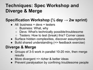 Specification by example - course summary | PDF