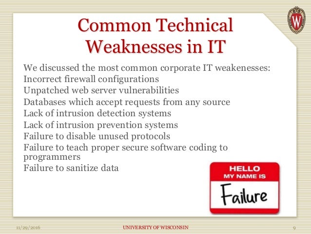 common weaknesses in people