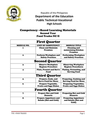 Tve Subject Course syllabus of tve food trades | DOC