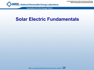 Solar Electric Fundamentals
 