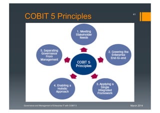 March 2014Governance and Management of Enterprise IT with COBIT 5
COBIT 5 Principles 41
 