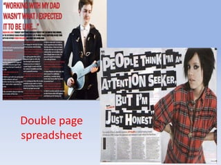 Double page
spreadsheet
 