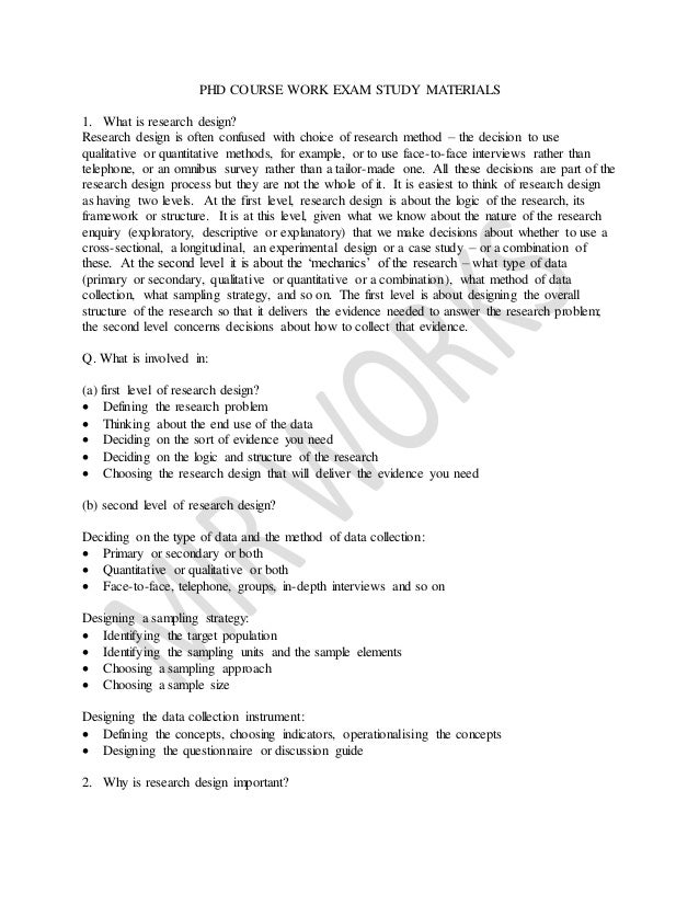 Doctoral Programs doctoral course work