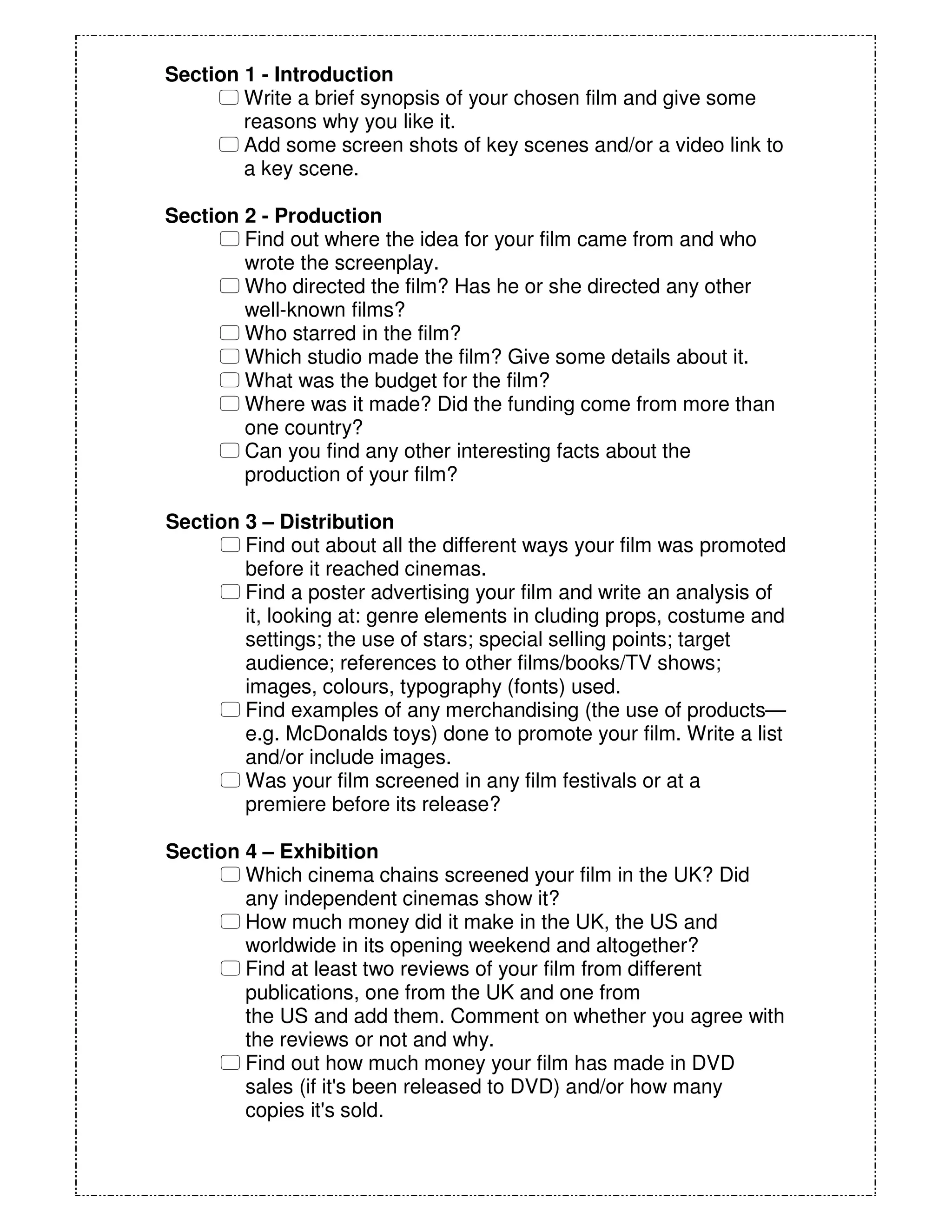 GCSE Film Coursework guide pt1 | PDF