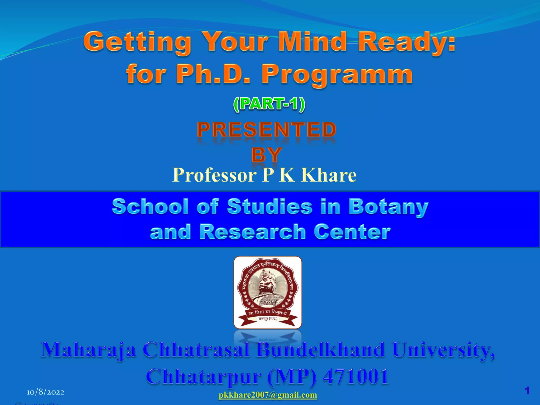 PhD Course Work MCBU | PPT | Free Download