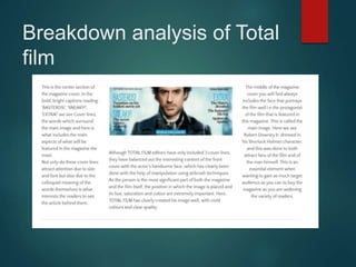 Breakdown analysis of Total
film
 