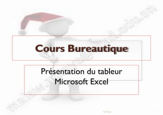 Présentation du tableur
Microsoft Excel
M.Ndiaye 1
 