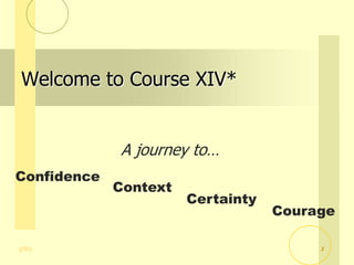 gillis
A journey to…
Confidence
Context
Certainty
Courage
Welcome to Course XIV*
1
 