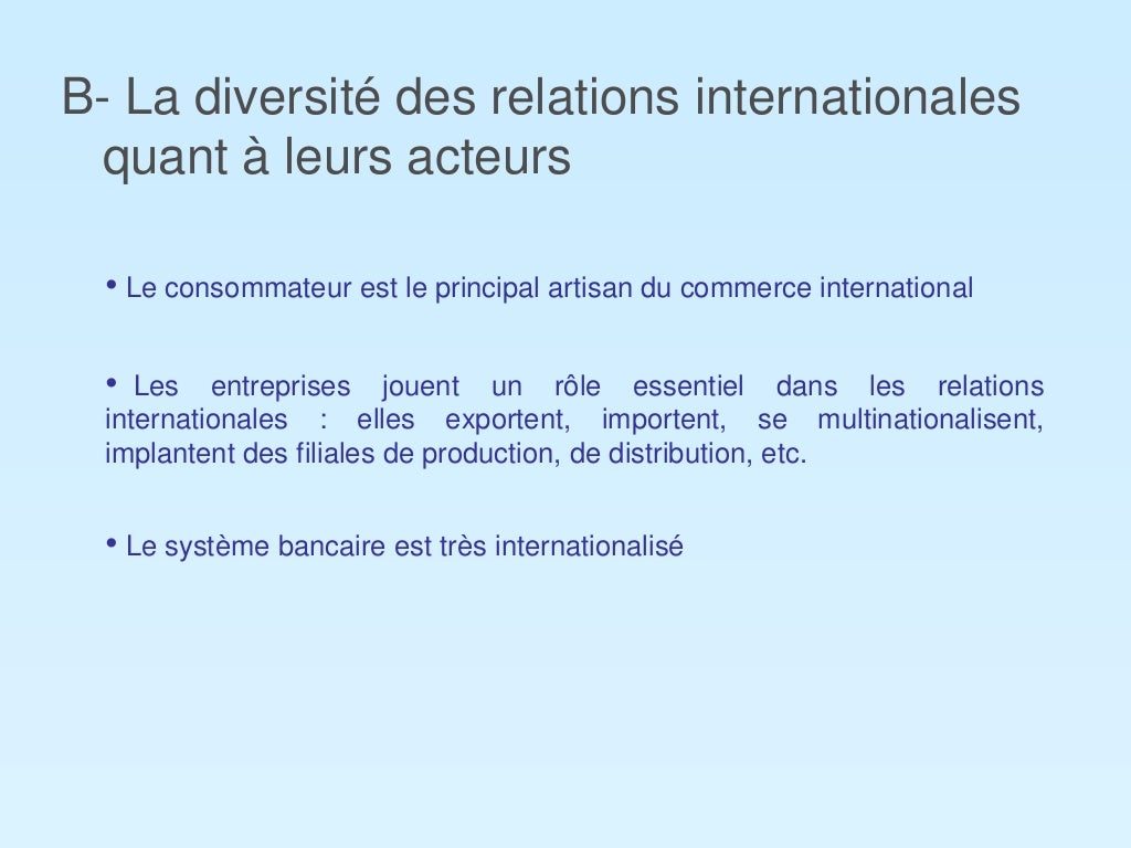 Quels Sont Les Fondements Du Commerce International Dissertation