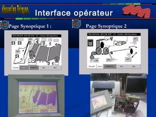 31
Interface opérateur
Page Synoptique 1 : Page Synoptique 2
 