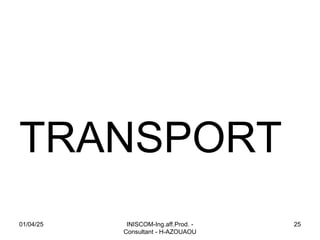 TRANSPORT
01/04/25 INISCOM-Ing.aff.Prod. -
Consultant - H-AZOUAOU
25
 