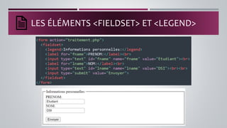 LES ÉLÉMENTS <FIELDSET> ET <LEGEND>
 