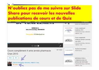 N’oubliez pas de me suivre sur Slide
Share pour recevoir les nouvelles
publications de cours et de Quiz
 