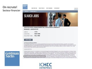 On recrute!
Secteur financier




                    For internal use only
 