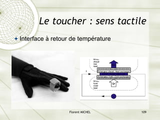 Florent MICHEL 109
ª Interface à retour de température
Le toucher : sens tactile
 