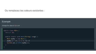 Ou remplacez les valeurs existantes :
 