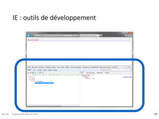 IE : outils de développement
47
08:17:00 Programmation Web 2012-2013
 