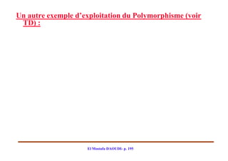 Un autre exemple d’exploitation du Polymorphisme (voir
 TD) :




                    El Mostafa DAOUDI- p. 195
 
