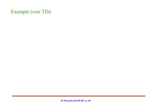 Exemple (voir TD):




                     El Mostafa DAOUDI- p. 69
 