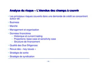 Différentes phase d’un LBO 
-Négociation du prix : «faire sa rentabilité à l’achat»- 
• Complément de prix («earn-out») 
– utile lorsqu’il est difficile de concilier les points de vue de 
l’acheteur et du vendeur 
– supplément de prix perçu par le vendeur lié aux performances de 
la société (surtout utilisé lorsque le vendeur reste pour un certain 
temps aux commandes de la société) 
– choix de l’indicateur délicat (CA, EBITDA, EBIT, RN ou FCF) 
– formule peut comprendre : 
- 41 - 
• un seuil 
• une partie fixe 
• une partie variable 
• un plafond 
– durée de 2-3 ans, jamais plus de 5 ans qui l’associerait à une 
prise de participation 
– impartialité : non changement de méthode comptable 
– difficulté de gestion pendant la période de earn-out (rentabilité 
court terme contre rentabilité long terme) 
Le «earn 
out» qui 
permet 
d’ajuster le 
prix aux 
performanc 
es futures 
de la cible 
peut être 
une 
solution 
pour 
concilier 
des vues 
différentes. 
 