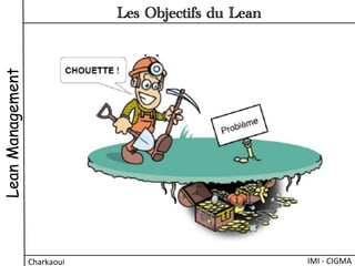 LeanManagement
IMI	
  -­‐	
  CIGMA	
  Charkaoui	
  
Les Objectifs du Lean
 