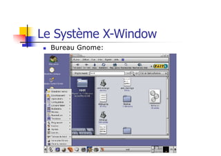 n Bureau Gnome:
Le Système X-Window
 